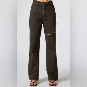 Signature8 Black Denim Distressed Pants